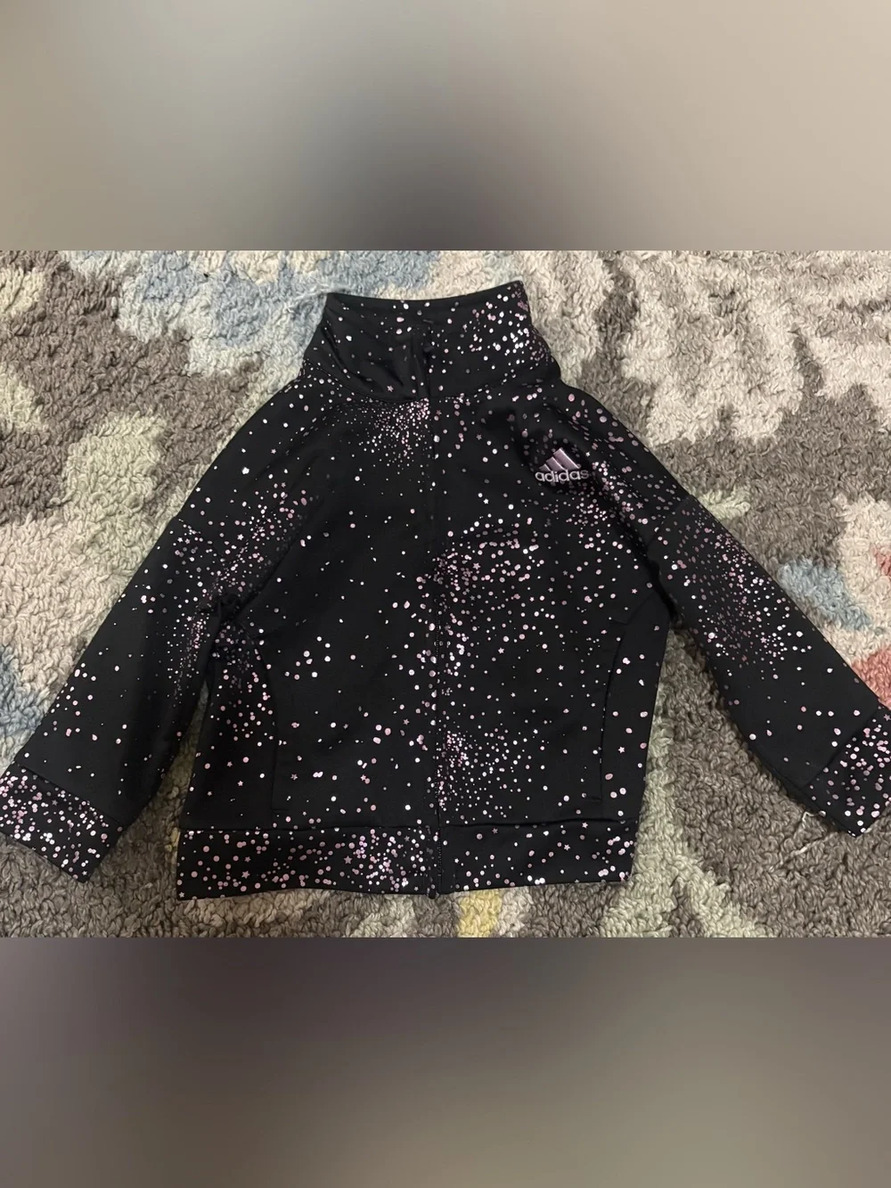 Adidas Girls Kids Black & Pink Track Suit- Girls